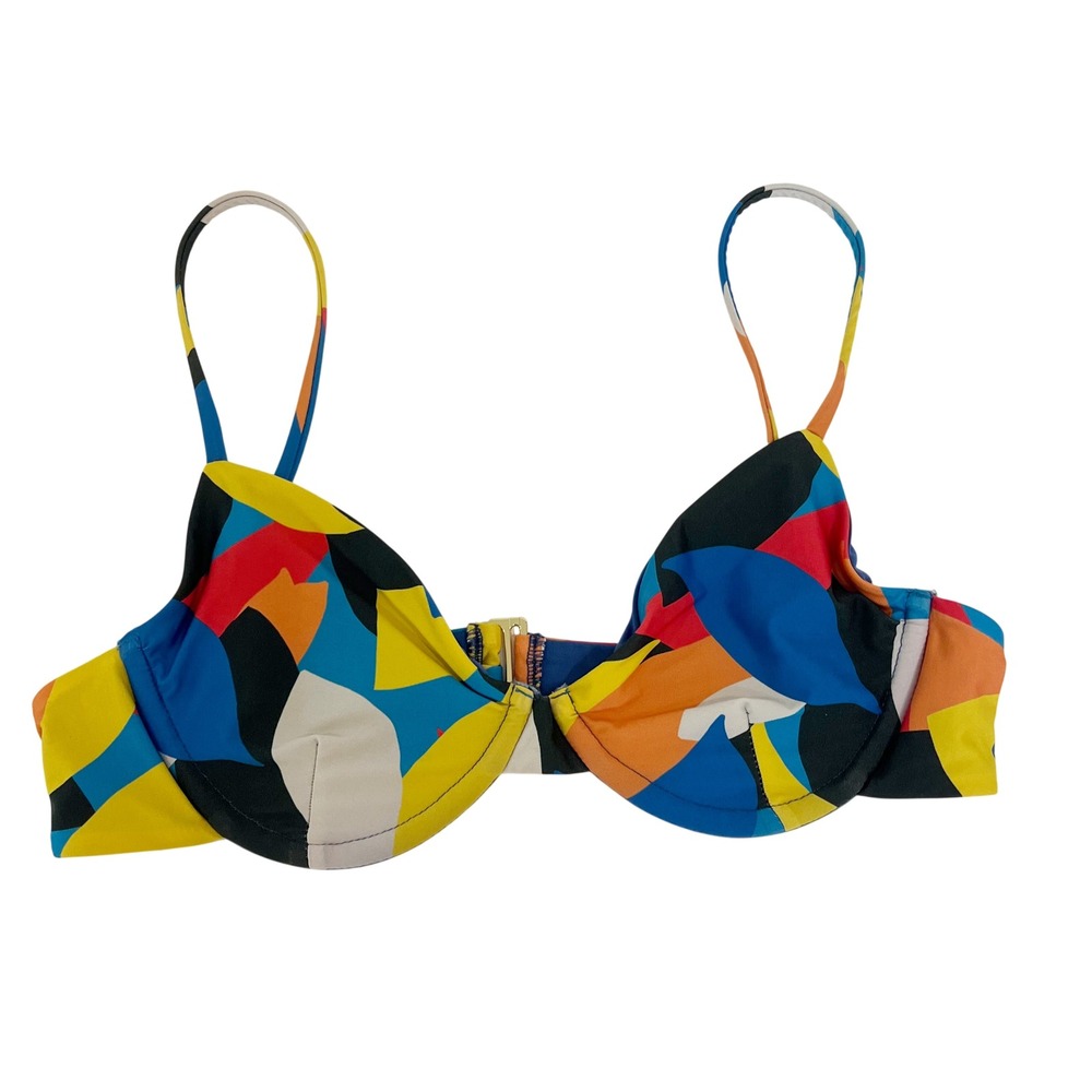 Beach Riot Camilla Bikini Top Equestrian Meadow‎ Lightly Lined Underwire LARGE
